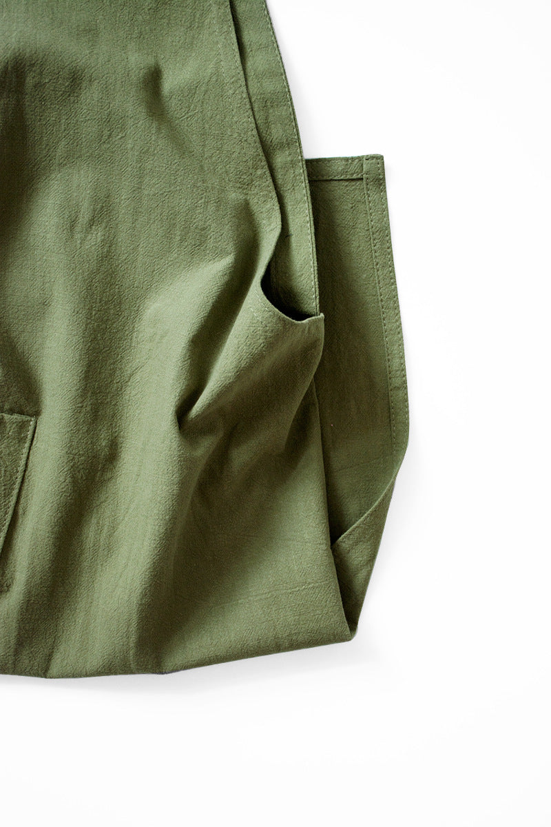 Beige Cotton Linen H-Back Apron - Solid Color Kitchen Cooking Apron with Pocket