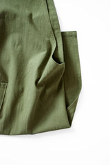 Off White Cotton Linen H-Back Apron - Solid Color Kitchen Cooking Apron with Pocket - Low Angle