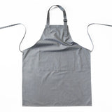Grey Waterproof & Oil-Proof Apron - Adjustable Kitchen Apron with Pockets - Front View