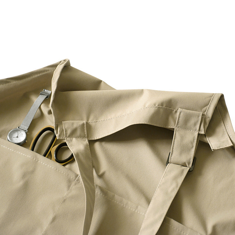 Black Waterproof & Oil-Proof Apron - Adjustable Kitchen Apron with Pockets