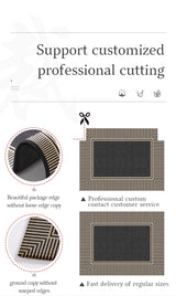 50*80cm Brown Style 3 Geometric Patterns Outdoor Entryway Mat - Non-Slip Welcome Rug for Front Door - Front View