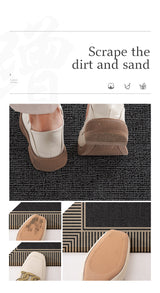 50*80cm Brown Style 6 Geometric Patterns Outdoor Entryway Mat - Non-Slip Welcome Rug for Front Door - Top-Down View