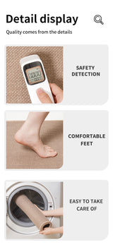 Brown Quick Dry Bathroom Rug - Non-Slip PVC Foam, Super Absorbent, 40x60cm - Rear View