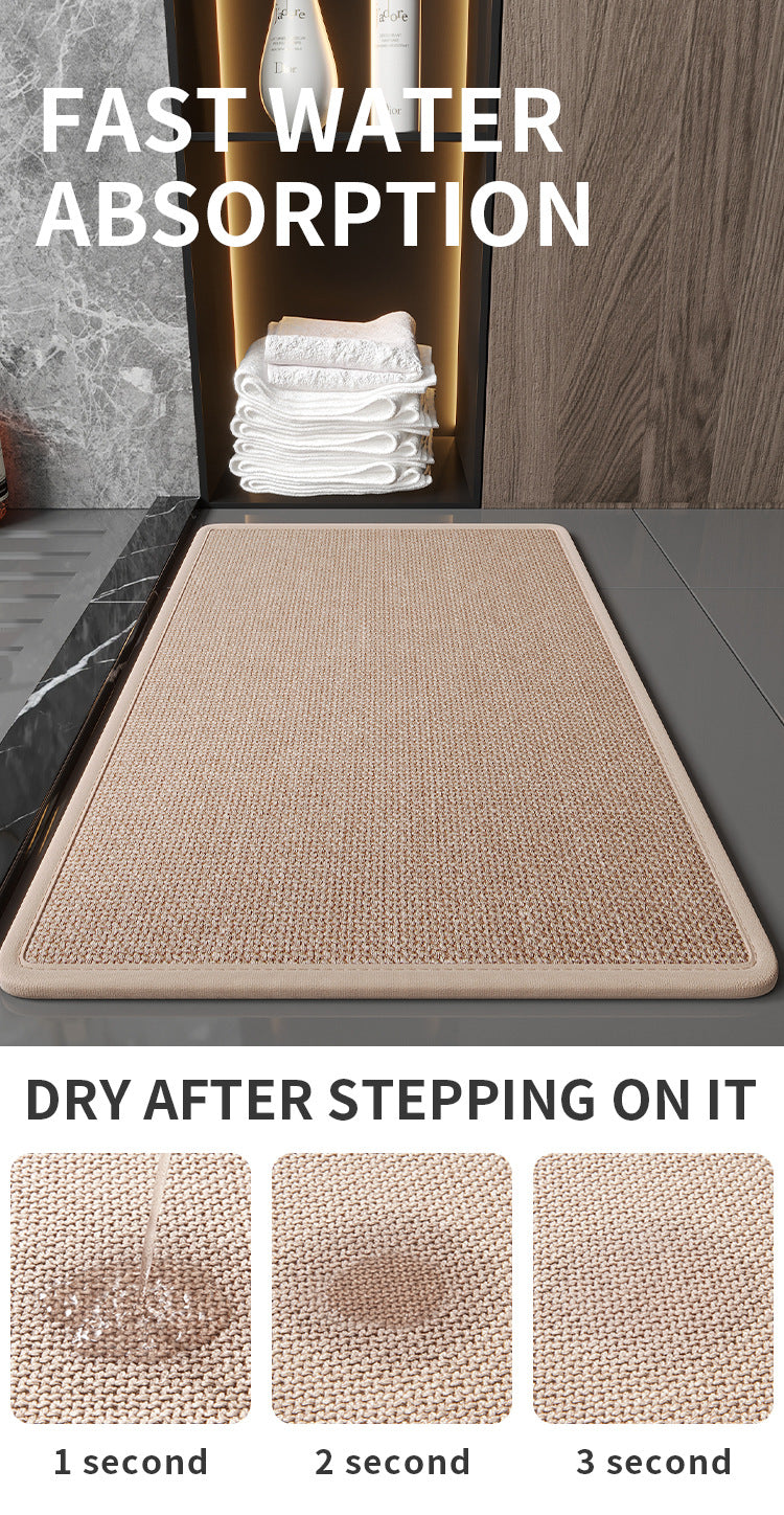 Red Quick Dry Bathroom Rug - Non-Slip PVC Foam, Super Absorbent, 40x60cm