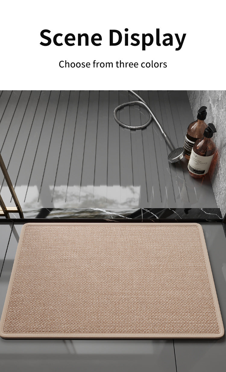 Grey Quick Dry Bathroom Rug - Non-Slip PVC Foam, Super Absorbent, 50x80cm