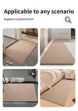 Brown Quick Dry Bathroom Rug - Non-Slip PVC Foam, Super Absorbent, 50x80cm - Close-Up Angle