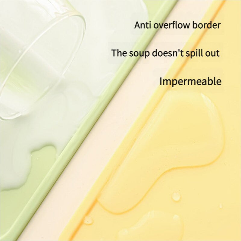 2 Pcs Green Safe & Durable Silicone Placemat - Heat Resistant, Spill-Proof Table Protector for Kids & Adults(30*40CM)