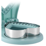 3 Pcs Green Heart Sandwich Maker Sealer - DIY Toast Pocket Bread Cutter & Sealer Mold (PP + 304 Stainless Steel) - Low Angle