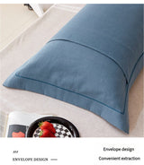 Yellow Pure Cotton Flannel Pillowcase Set - Soft, Thickened, Solid Color (Pair, 48x74cm) - Rear View