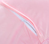Pink Faux Fur Pillowcase Set - Crystal Velvet Plush Throw Pillow Covers, Bedding Accent (50x70cm, Pair) - Top-Down View
