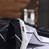 Luxurious Black Chevron 3-Piece Polyester Duvet Cover Set with 2 Pcs Pillowcases – Elegant Bedding, Machine Washable, 173x230cm Duvet + 51x76cm Pillowcases - Top-Down View