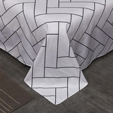 Luxurious Black Chevron 3-Piece Polyester Duvet Cover Set with 2 Pcs Pillowcases – Elegant Bedding, Machine Washable, 173x230cm Duvet + 51x76cm Pillowcases - 45-Degree Angle