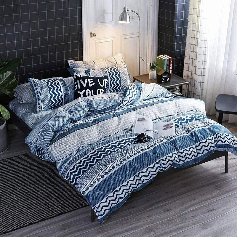 Black and White Cow Pattern 3-Piece Polyester Duvet Cover Set with 2 Pcs Pillowcases - Elegant Bedding, Machine Washable, 173x230cm Duvet + 51x76cm