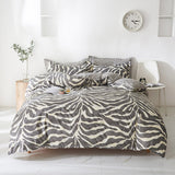 Grey Leopard Pattern 3-Piece Polyester Duvet Cover Set with 2 Pcs Pillowcases - Elegant Bedding, Machine Washable, 173x230cm Duvet + 51x76cm