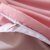 Purple And Light Pink Stitching Ultra-Soft Solid Color 4-Piece Bedding Set - Queen Size(Suitable for 2m bed) - Rear View