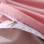 Purple And Pink Stitching Ultra-Soft Solid Color 4-Piece Bedding Set - Queen Size(Suitable for 2m bed)