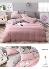 Brown And Khaki Stitching Ultra-Soft Solid Color 4-Piece Bedding Set - Queen Size(Suitable for 2m bed) - Front View