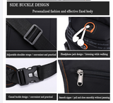 Blue Rugged Polyester Waist Pack - Stylish, Multi-Compartment Crossbody Bag for Outdoor Adventures - Low Angle