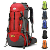 Red High-Capacity Nylon Hiking Backpack - Durable, Multi-Functional Outdoor Travel Pack - Front View