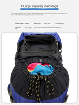 Red High-Capacity Nylon Hiking Backpack - Durable, Multi-Functional Outdoor Travel Pack - Top-Down View