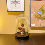 Brown Rustic Forest-Style White Frost Pine Cone Ornaments - Elegant 10-12cm Synthetic Resin Craft - Side View