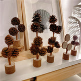 Brown Charming Wooden Disc Desktop Decoration - Rustic 8-10cm Wood Craft for Home Elegance - Top-Down View