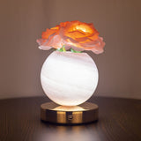 Pink Dreamy Rose Planet Lamp Night Light - Elegant 21cm USB-Charged 3-Color Touch Dimming Decor Gift - Front View