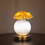 Champagne Dreamy Rose Planet Lamp Night Light - Elegant 21cm USB-Charged 3-Color Touch Dimming Decor Gift - Front View