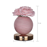 Champagne Dreamy Rose Planet Lamp Night Light - Elegant 21cm USB-Charged 3-Color Touch Dimming Decor Gift - 45-Degree Angle