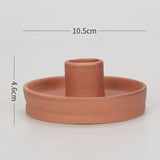 2 Pcs Orange Straight Bottom Nordic Ceramic Candle Holder with Jewelry Dish - Elegant Minimalist Home Decor Piece