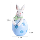 Blue Easter Rabbit Egg Resin Decoration - Charming Festive Gift for Kids' Rooms and Holidays - Front View