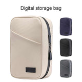 Beige Premium PU Leather Multi-Functional Travel Cable Organizer - Waterproof Digital Storage Pouch - Front View