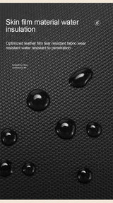 Black Premium PU Leather Multi-Functional Travel Cable Organizer - Waterproof Digital Storage Pouch - Close-Up Angle