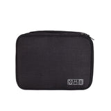 Black Durable Three-Layer Earphone & Digital Organizer - Waterproof Cosmetic & Cable Storage Pouch(Photography props not included, only the bag)