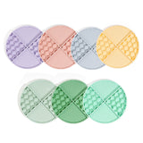 2 Pcs Mint Green Honeycomb Pet Slow Feeder Bowl - Anti-Choke Silicone Lick Mat with Suction for Dogs - Top-Down View