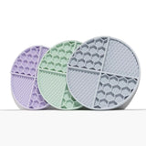 2 Pcs Mint Green Honeycomb Pet Slow Feeder Bowl - Anti-Choke Silicone Lick Mat with Suction for Dogs - Close-Up Angle