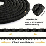 50FT Black Expandable Garden Hose without Spray Gun - High-Pressure TPE Watering & Car Wash Tool - Front View