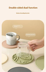 Yellow 3 Pcs Premium Silicone Round Heat-Resistant Pad - 20cm Durable Kitchen Pot Mat with Anti-Slip Design - 45-Degree Angle