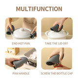 Dark Grey 3 Pcs Premium Silicone Round Heat-Resistant Pad - 20cm Durable Kitchen Pot Mat with Anti-Slip Design - Front View