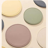 Six-color set of 6 Premium Silicone Round Heat-Resistant Pad - 20cm Durable Kitchen Pot Mat with Anti-Slip Design(With tripod) - Low Angle