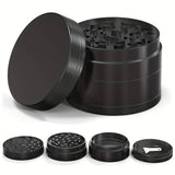 Silver Premium 4-Layer Zinc Alloy Herb Grinder - Magnetic Lid & Fine Grinding, 63mm, 162g - Front View