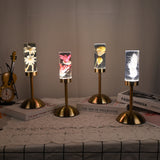 Dogtail Grass Eternal Flower Acrylic Table Lamp - Color-Changing LED, USB Rechargeable, Touch Control - Top-Down View