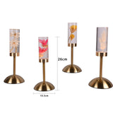 Dogtail Grass Eternal Flower Acrylic Table Lamp - Color-Changing LED, USB Rechargeable, Touch Control - Rear View
