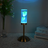 Dandelion Grass Eternal Flower Acrylic Table Lamp - Color-Changing LED, USB Rechargeable, Touch Control - Side View