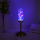 lily Eternal Flower Acrylic Table Lamp - Color-Changing LED, USB Rechargeable, Touch Control - Front View