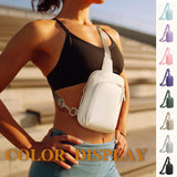 Black Trendy Waterproof Sling Bag - Lightweight Crossbody Chest Pack, Adjustable Strap - Front View