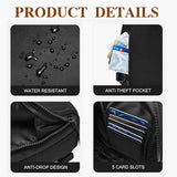 Black Trendy Waterproof Sling Bag - Lightweight Crossbody Chest Pack, Adjustable Strap - Top-Down View