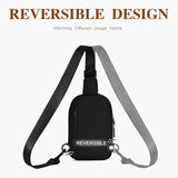 Black Trendy Waterproof Sling Bag - Lightweight Crossbody Chest Pack, Adjustable Strap - 45-Degree Angle