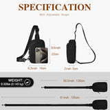 Black Trendy Waterproof Sling Bag - Lightweight Crossbody Chest Pack, Adjustable Strap - Rear View