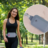 Beige Silicone Pet Treat Pouch for Dog Training - Portable Waist Bag with Waste Bag Holder - Side View